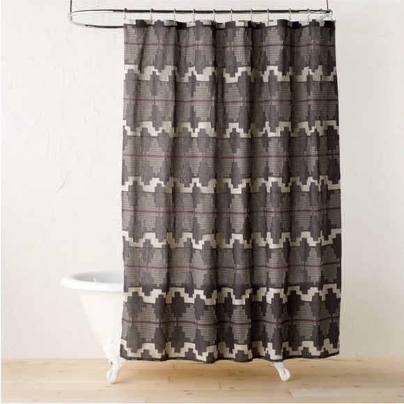 NWT JUNGALOW × OPALHOUSE day in day out shower curtain -black - Picture 1 of 8
